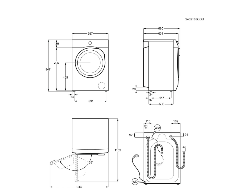 Lave-linge séchant Aeg LWR73A1176V