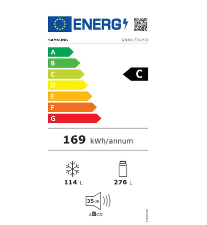 Réfrigérateur congélateur en bas Samsung RB38C776CS9