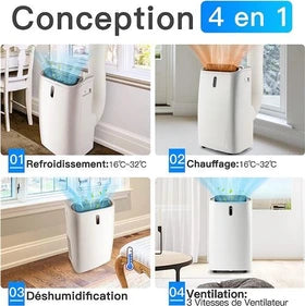 Climatiseur mobile Giantex monobloc costway blanc 4102 W 40 m2
