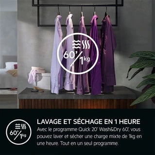 Lave-linge séchant Aeg LWG88416BI